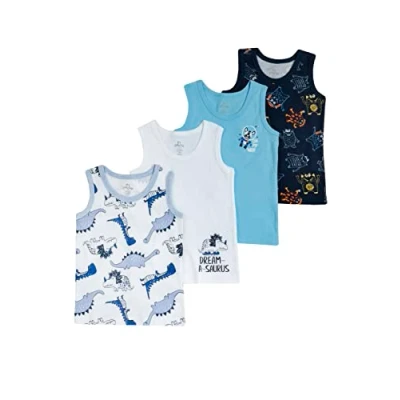 Image of Chicco Cotton Vest Set, Unisex Underwear, White, 2 Years (pack of 4)