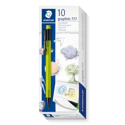 Image of STAEDTLER 777 05 5 Graphite Mechanical Pencil 0.5mm, B Lead, Green Barrel (Pack of 10)