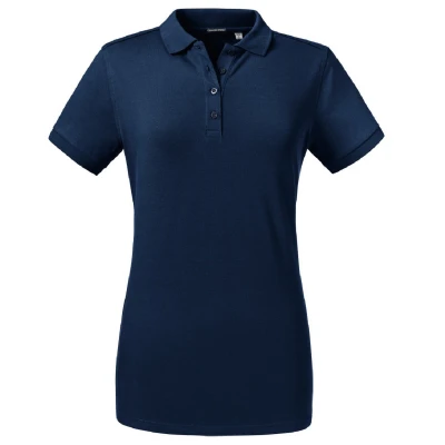 Image of Russell Athletic Womens/Ladies Tailored Stretch Polo (French Navy) Multicolour Size 2XL