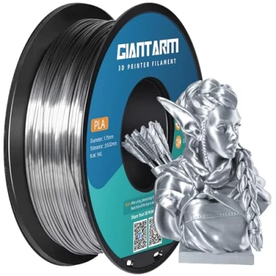 Image of GIANTARM Filament PLA 1.75mm Silk Silver,3D Printer 1kg Spool…