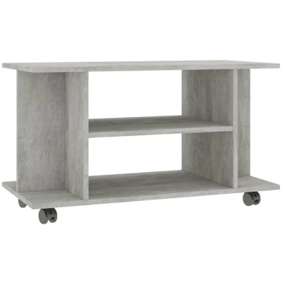Image of vidaXL TV Cabinet with Castors Concrete Grey 80x40x45 cm Engineered Wood