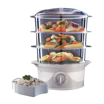 Image of Russell Hobbs 21140 3 Tier Plastic Food Steamer with 9 litre capacity and 800W