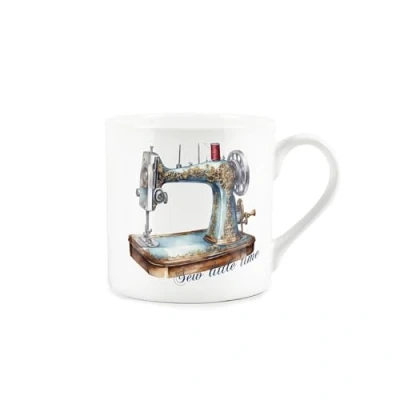 Image of Sewing Mug Vintage Machine Sew Little Time Novelty Gift Present Bone China Tea/Coffee Cup