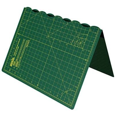 Image of ANSIO Craft Cutting Mat A3 Self Healing Foldable Quilting, Sewing, Scrapbooking, Fabric &amp; Papercraft Imperial 17 Inch x 11 Green