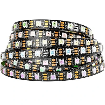 Image of BTF Lighting WS2812B 16.4ft 5m 60LEDs/Pixels/m Individually Addressable 5050SMD LED Strip White PCB Full Color Flexible Pixel Dream IP30 Non Waterproof DC5V for Indoor