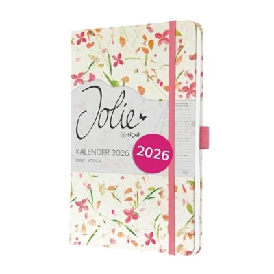 Image of SIGEL J6307 Week to View Diary A5 Hardcover Beige Pink FSC Certified Pretty