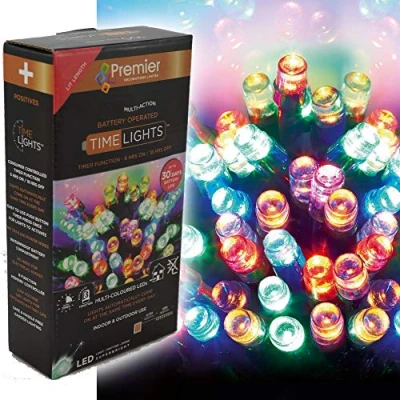 Image of Premier Decorations 24 LED Multi Action Battery Operated TimeLights, Coloured