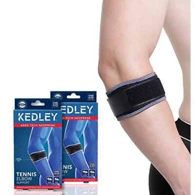 Image of Kedley Tennis Elbow/Golfer’s Elbow Support Strap Medical Grade Compression Brace Precise Clasp for or Golfer Fully Adjustable, Lightweight, Pain Relief Twin Pack