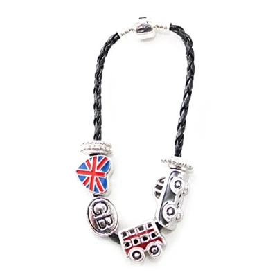 Image of StickyRico1 British Bracelet England Union Jack Taxi Bus Souvenir (PU Multi)