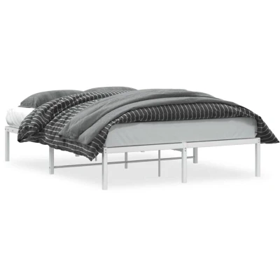 Image of vidaXL Metal Bed Frame without Mattress White 135x190cm