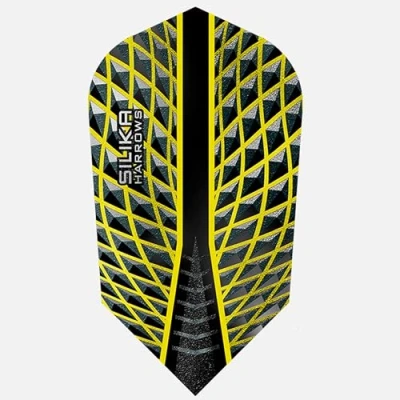 Image of Harrows Silika Slim Dart Flights 5 x sets Darts (15 Total) I 100 Micron Premium Extra Strong Made in UK Professional Accessories Yellow
