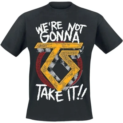 Image of dossa Twisted Sister T Shirt were Not Gonna Take It Band Logo Mens Size XL Black