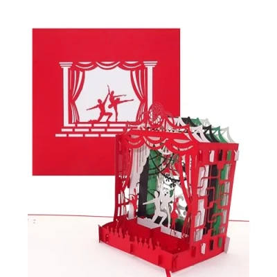 Image of Cologne Cards Pop Up Card, 3D Ballet Dance Greeting Card &amp; Invitation for Dance, Theatre, Course, Learning Birthday Gift School, Musical Theatre