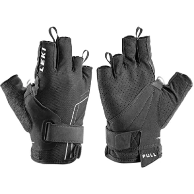 Image of LEKI Nordic Breeze Shark Short Gloves, Black/White, EU 8