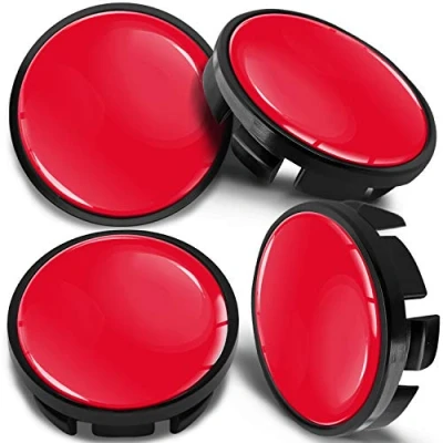 Image of SkinoEu 4 x 65mm Wheel Centre Alloy Hub Center Caps Compatible with VW 3B7 601 171 / 6U7 Black Hubcaps CV 5