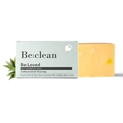 Image of Be:Clean Dog Shampoo Bar for Clean Skin, Glossy Coat, and Fresh Scent, Tested on Humans, Natural Grooming Care with Cleansing Antibacterial Ingredients, Made in the UK Be:Loved (110g)