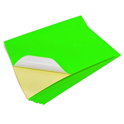 Image of Evergreen Goods™ 10 Sheets A4 Neon Fluorescent Green Sticker Paper Labels Laser Printable Self Adhesive Suitable for Cricut and Silhouette Craft Cutters Great Markers to Make Bold Signages