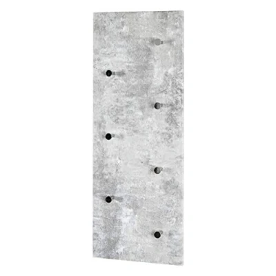 Image of HAKU Mobel Wardrobe Concrete Optic, Chrome, Mdf, Metal Size: W 80 cm X H 30 D 6 cm, Style: Modern