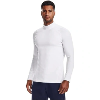 Image of Under Armour Fitted MOCK Long sleeved top, Men&#039;s, Size: XL, Weiss