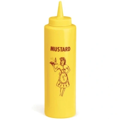 Image of TableCraft Nostalgia Mustard Squeeze Dispenser 12oz Condiment Dispenser, Sauce Bottle
