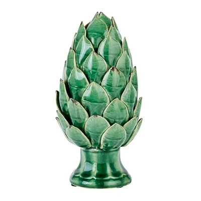 Image of MAISONICA 24cm Green Ivory Artichoke Table Decoration Ornament Shelf Sitter Shabby Chic