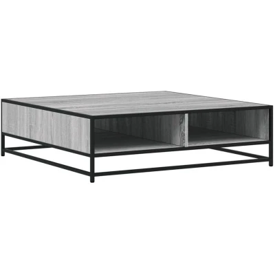 Image of vidaXL Coffee Table Grey Sonoma 100x100x30 cm Engineered Wood and Metal