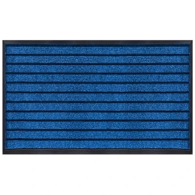 Image of Hafaa Door Mat 40x60cm, Indoor &amp; Outdoor Heavy Duty Rubber Mats Dirt Trapper Non Slip Washable Barrier Floor Entrance Rug Shoes Scraper Super Absorbent Front Doormats Rug, Blue