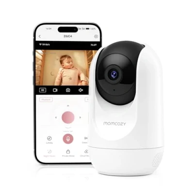 Image of momcozy Baby Monitor BM04 Add on Camera Unit, Smart WiFi With and Audio, 5&quot; 1080P Screen Wall Mount, Easy to Pair (Compatible BM04)