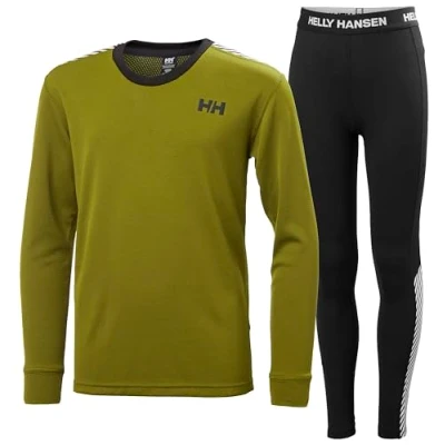 Image of Helly Hansen Junior Unisex Jr HH LIFA Active Set, Olive Green, 12