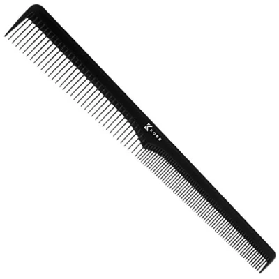 Image of Kobe Professional Carbon Tapered Cutting Comb, Compact, Coarse Fine 2 Teeth sizes, Shatter Proof, Anti Static, Barbers, Salon Hairdresser Hair Care Tools For Men And Women, strong 18cm Long