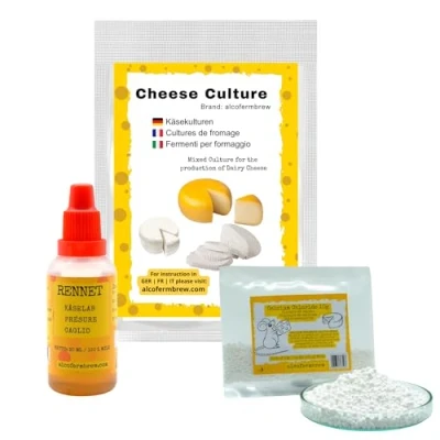 Image of Cheese Culture + Liquid Rennet Calcium Chloride Set for Soft and Hard