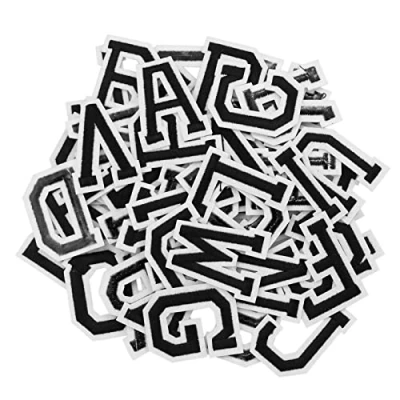 Image of 72 Pieces Iron on Letters and Numbers Patches, Black Letter Patches Alphabet Embroidered Patch A Z, 0 9 Applique for Clothes, Dress, Hat, Socks, Jeans, DIY Accessories