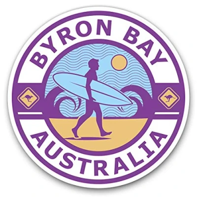 Image of 2 x Heart Stickers 10 cm Purple Byron Bay Australia Travel Fun Decals for Laptops,Tablets,Luggage,Scrap Booking,Fridges #9246