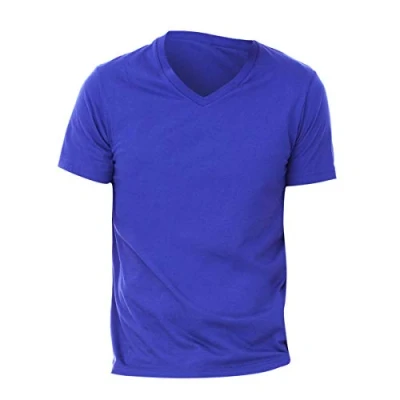 Image of Canvas Mens Jersey Short Sleeve V Neck T Shirt (L) (True Royal)