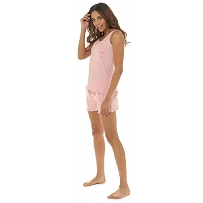 Image of undercover lingerie Ladies Margarita Short Pyjamas LN1593 Pink 16 18