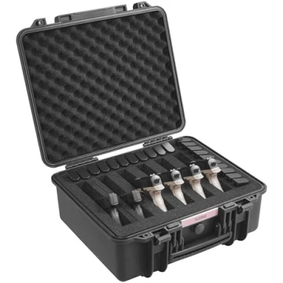 Image of VEVOR Hard Pistol Cases with Pre Cut Lining, Waterproof &amp; Dustproof Gun Case for 5 Pistol, 18.9x16.3x8.5 in Lockable Case, Black