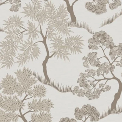 Image of Sublime Tree Floral Natural/Gold Wallpaper Paste The Wall Monochrome Beige Contemporary entwining Trees Textured Vinyl Design Feature or 4 Suitable for Any Room