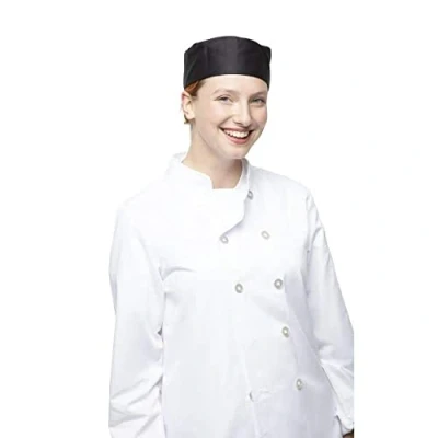 Image of Whites Chefs Apparel A206 L Chef Skull Cap, Black