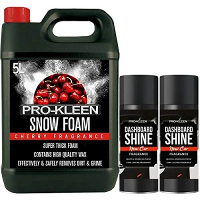 Image of Pro Kleen Cherry Snow Foam 5L and Dashboard Shine 2 x 400ml Produces Thick to Deeply Clean Your Car Cleaning Kit