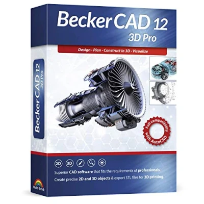 Image of Becker CAD 12 3D PRO sophisticated 2D and software for professionals 3 PCs 100% compatible with AutoCAD Windows 11, 10, 8.1, 7