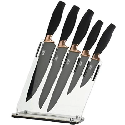 Image of Taylor&#039;s Eye Witness Brooklyn Copper 5 Piece Sloping Knife Block Set