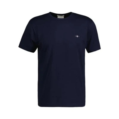 Image of GANT Men&#039;s Slim Shield SS T Shirt, Evening Blue, XL