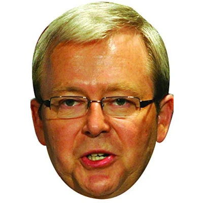 Image of FoxyPrinting Kevin Rudd Celebrity Cardboard Party Face Mask Fancy Dress