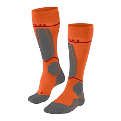 Image of FALKE Men&#039;s SK4 Energizing Light M KH Wool With Compression 1 Pair Skiing Socks, Orange (Flash 8034), 9.5 10.5