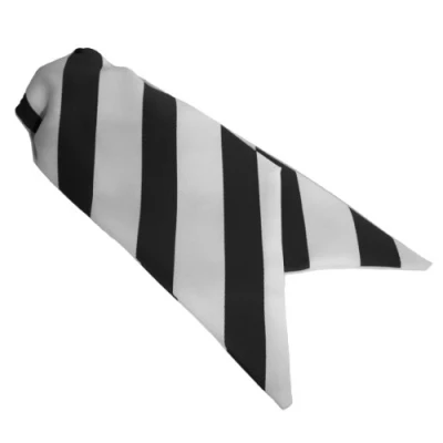 Image of Great British Tie Club Ladies Clip On Striped Cravats 4 colours (Black &amp; White)
