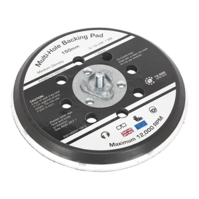 Image of Sealey Universal Dust Free Stick On DA Backing Pad Ø150mm x 5/16&quot;UNF &amp; M8