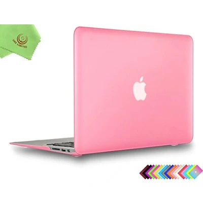 Image of UESWILL Smooth Touch Matte Hard Shell Case Cover Compatible with MacBook Air 11 inch (Model: A1370 / A1465) + Microfibre Cleaning Cloth, Pink
