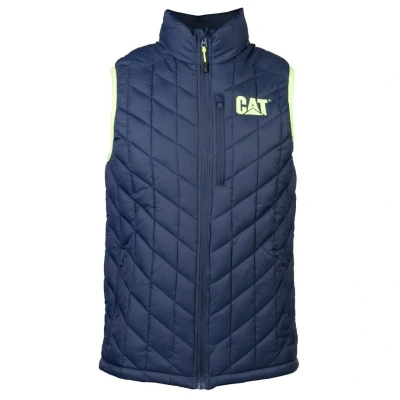 Image of Caterpillar CAT Workwear Mens Insulated Quilted Bodywarmer Gilet Vest, Detroit Blue, M