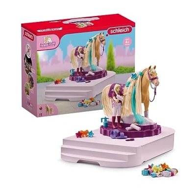 Image of schleich Horse Club 42617 Sofia&#039;s Beauties Grooming Station and Figurine 54pc Playset Accessory Storage with Sofia Doll Toys for Girls Boys, Kids Ages 4+