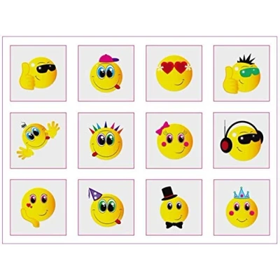 Image of Smiley Temporary Tattoos Pack of 24